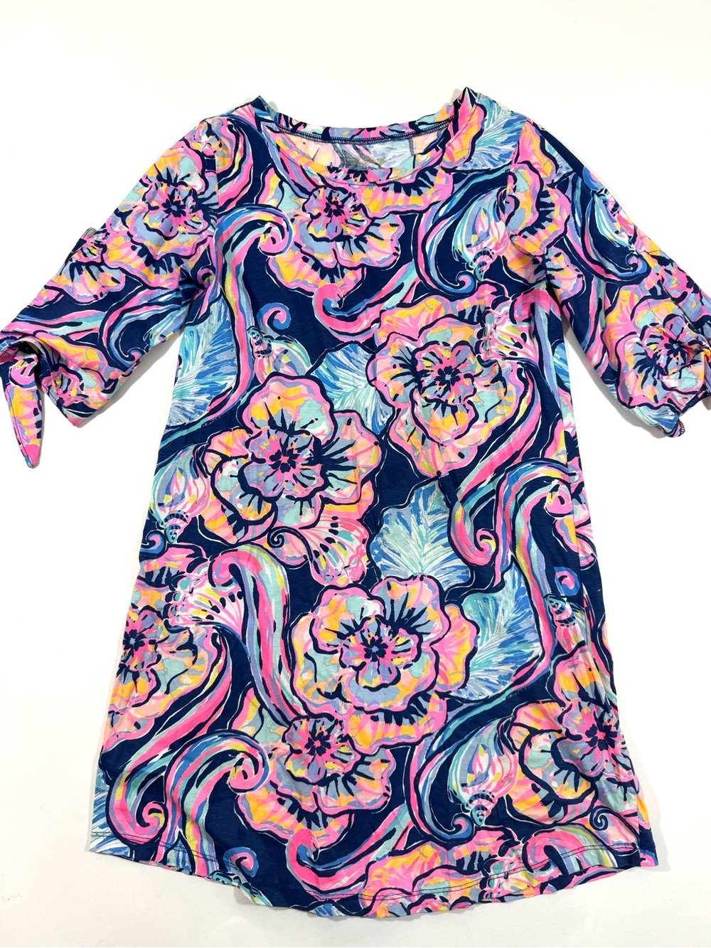 Lilly Pulitzer Preston Shift Dress Nauti Navy Boho Bateau Floral